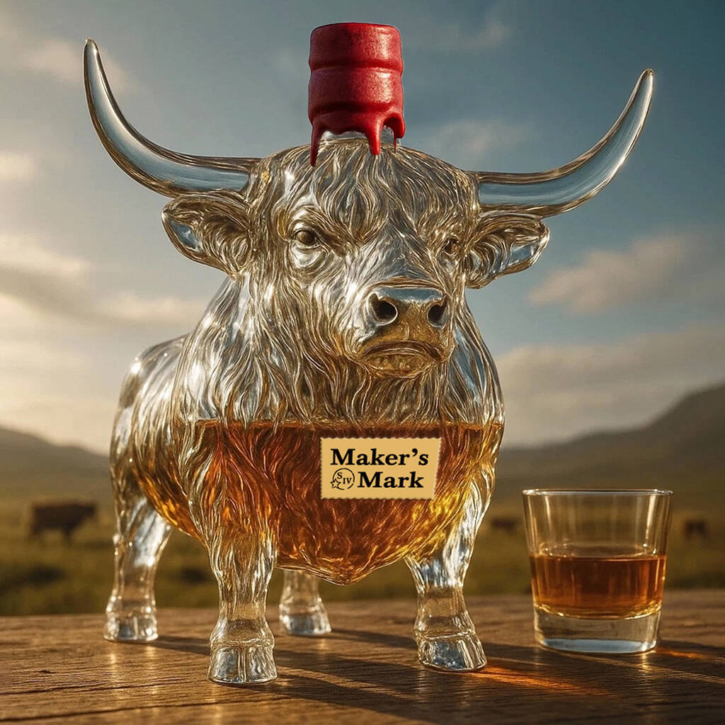 Highland cattle Whiskey bottle