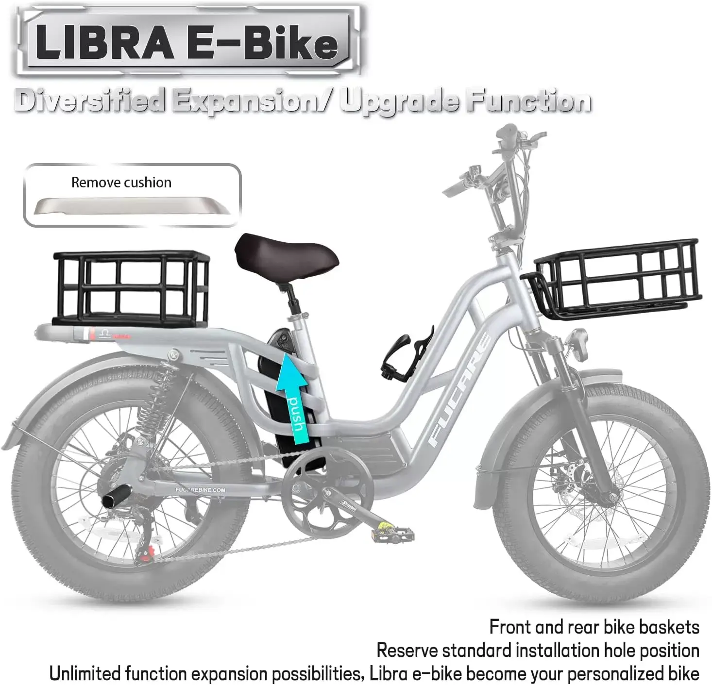 Fucare Libra 750W Electric Bike for Adults 32MPH 48V 20Ah LG Lithium Battery EBike with Full Suspension LCD Color Display 20