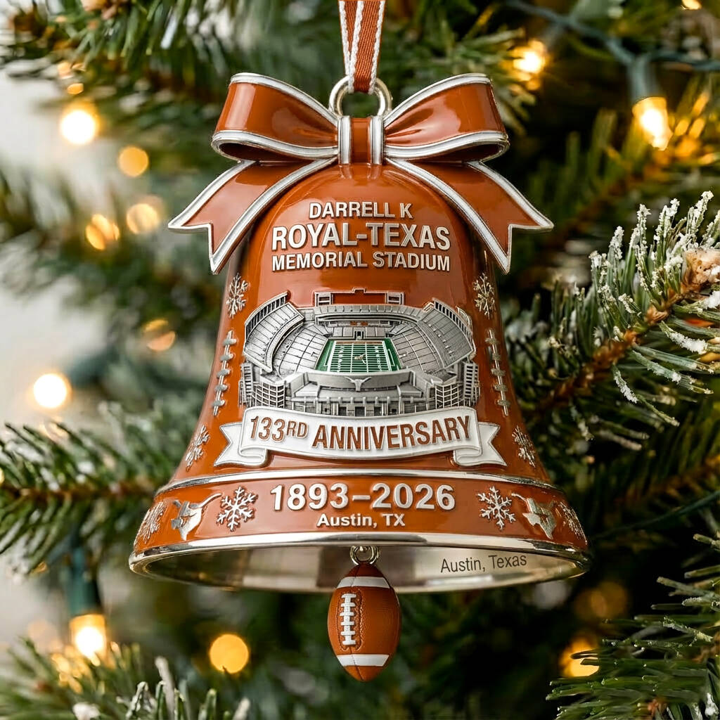 TX Longhorns Darrell K Royal–Texas Memorial Stadium 133rd Anniversary Bell Ornament