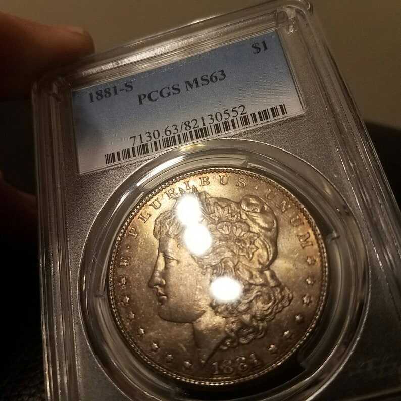 1881-S 1 Morgan Silver Dollar PCGS MS63 Nice dark toning - lot#227.