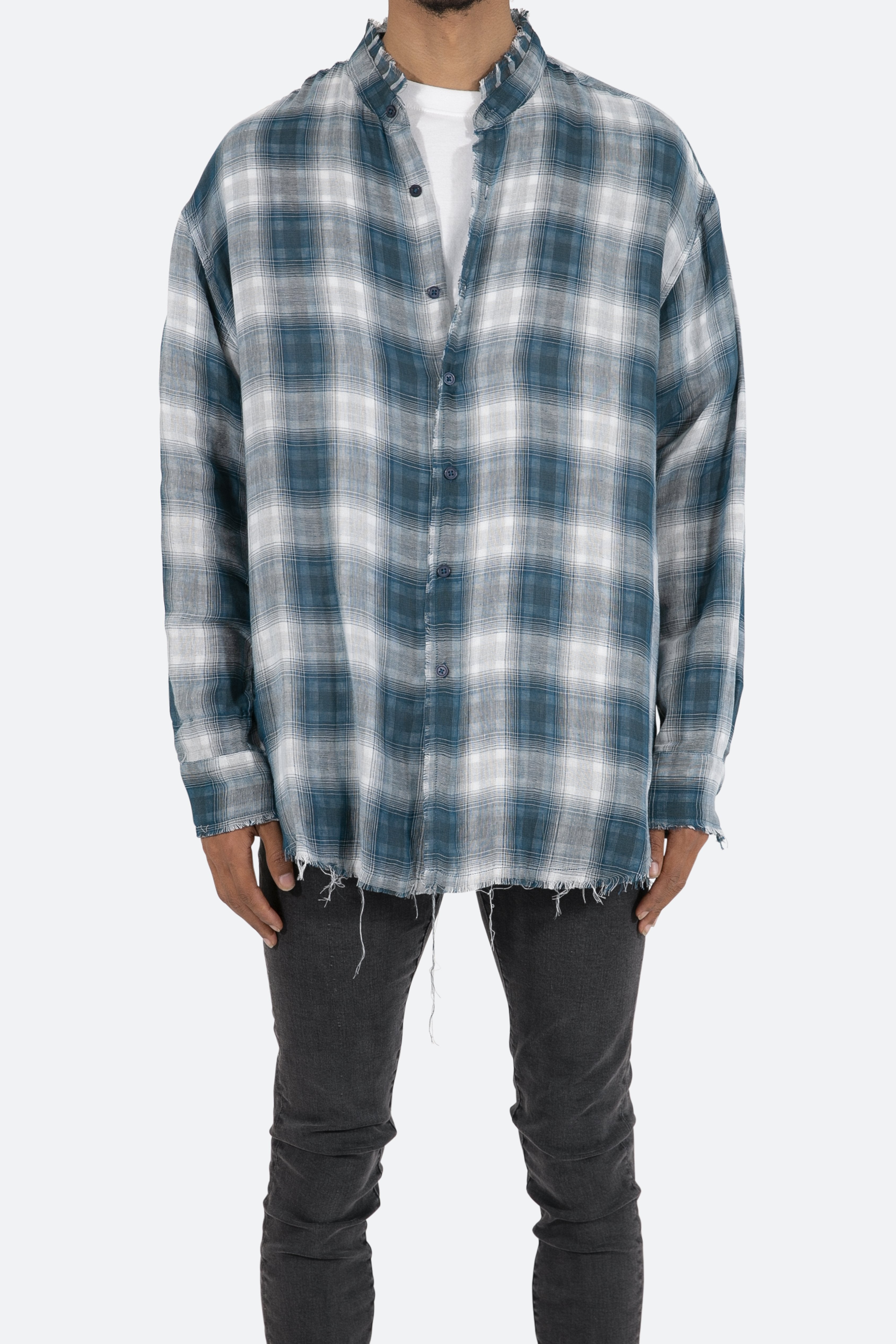 Double Pattern Shirt - Navy