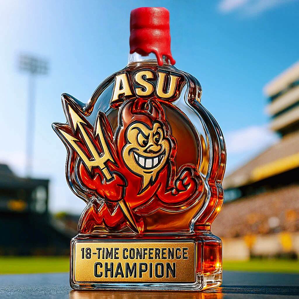 Arizona State Sun Devils 18-time Conference Champion Whiskey Bottle