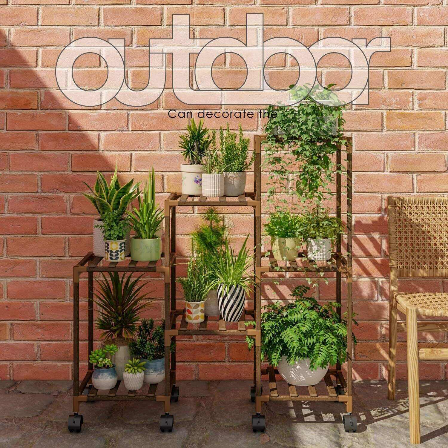 Plant stand indoor plant stand wooden outdoor multi-layer plant stand