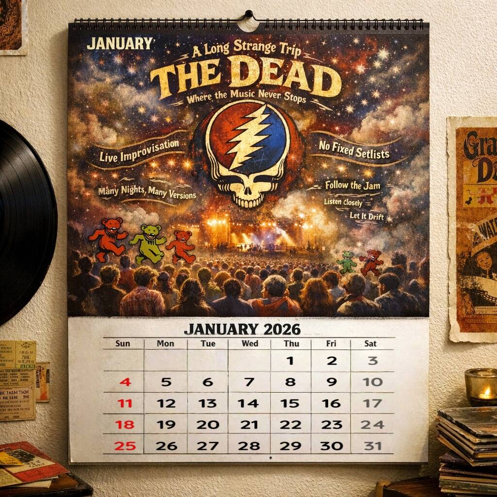 Jam Band Legends 2026 Wall Calendar