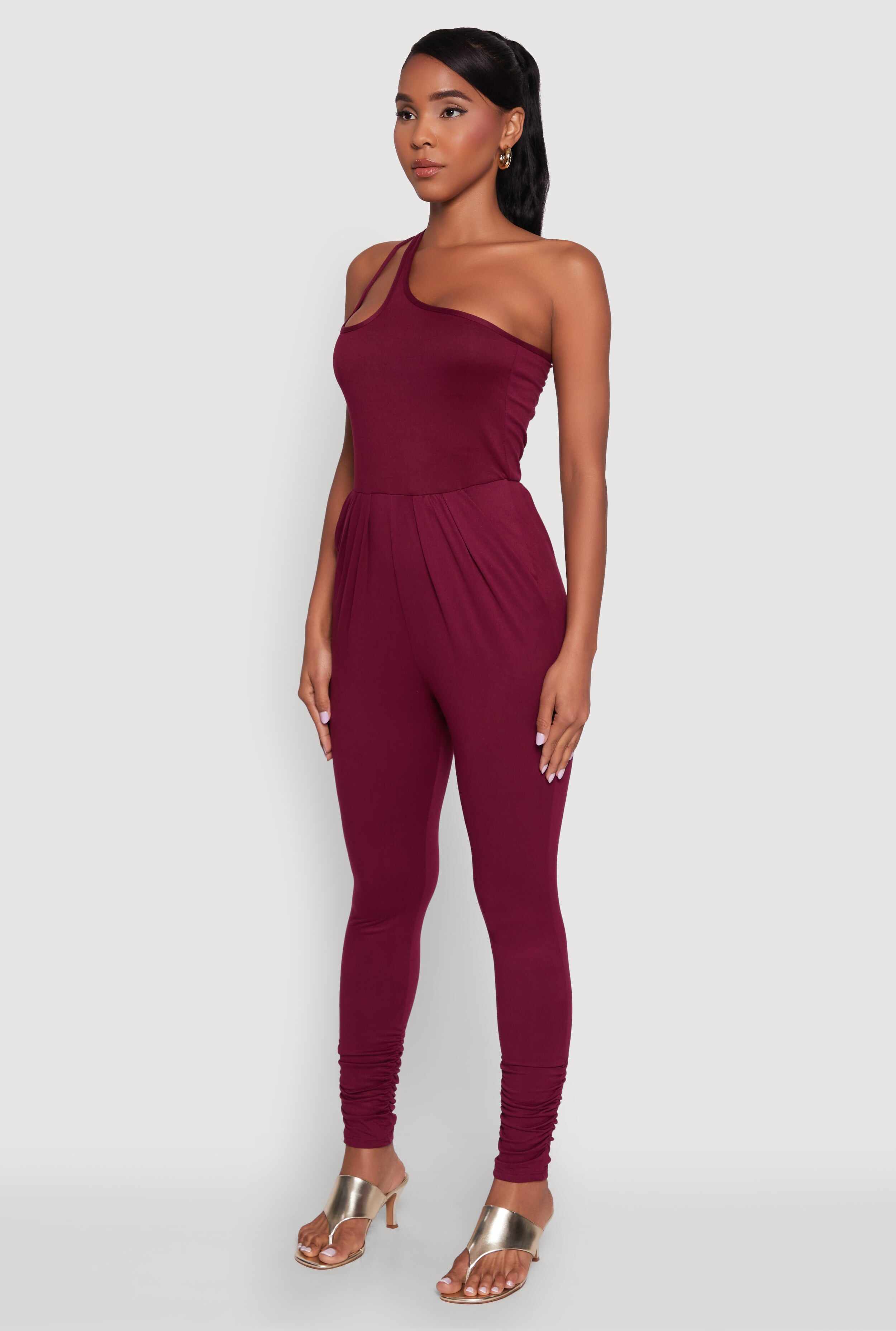 Stylish Cut Out One Shoulder Jumpsuit