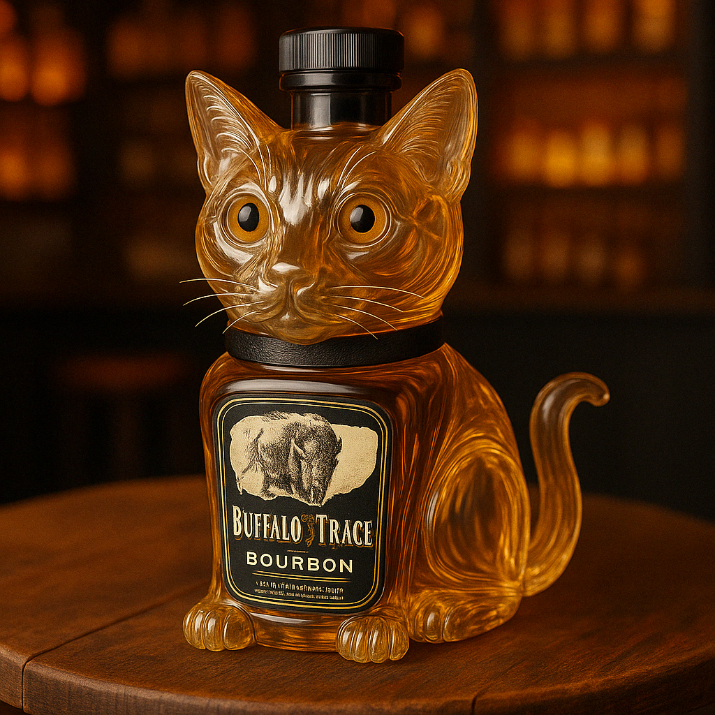 Cat-Shaped Whiskey Bottle