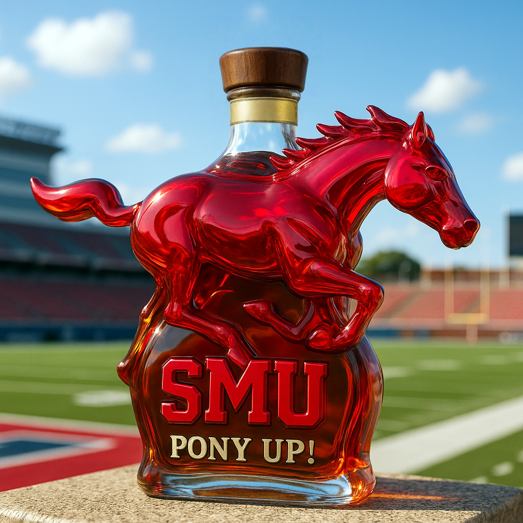 SMU Mustangs Limited-Edition Whiskey Bottle