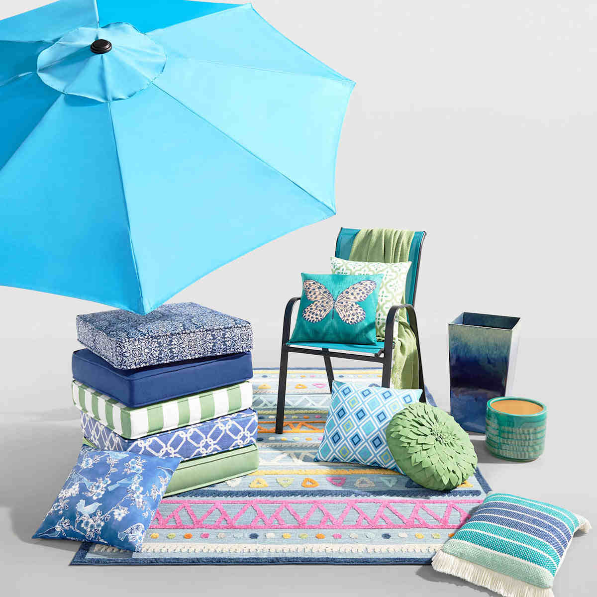 Stackable Sling Patio Chair, Teal