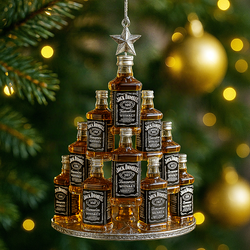 Whiskey Bottle Christmas Tree Ornaments