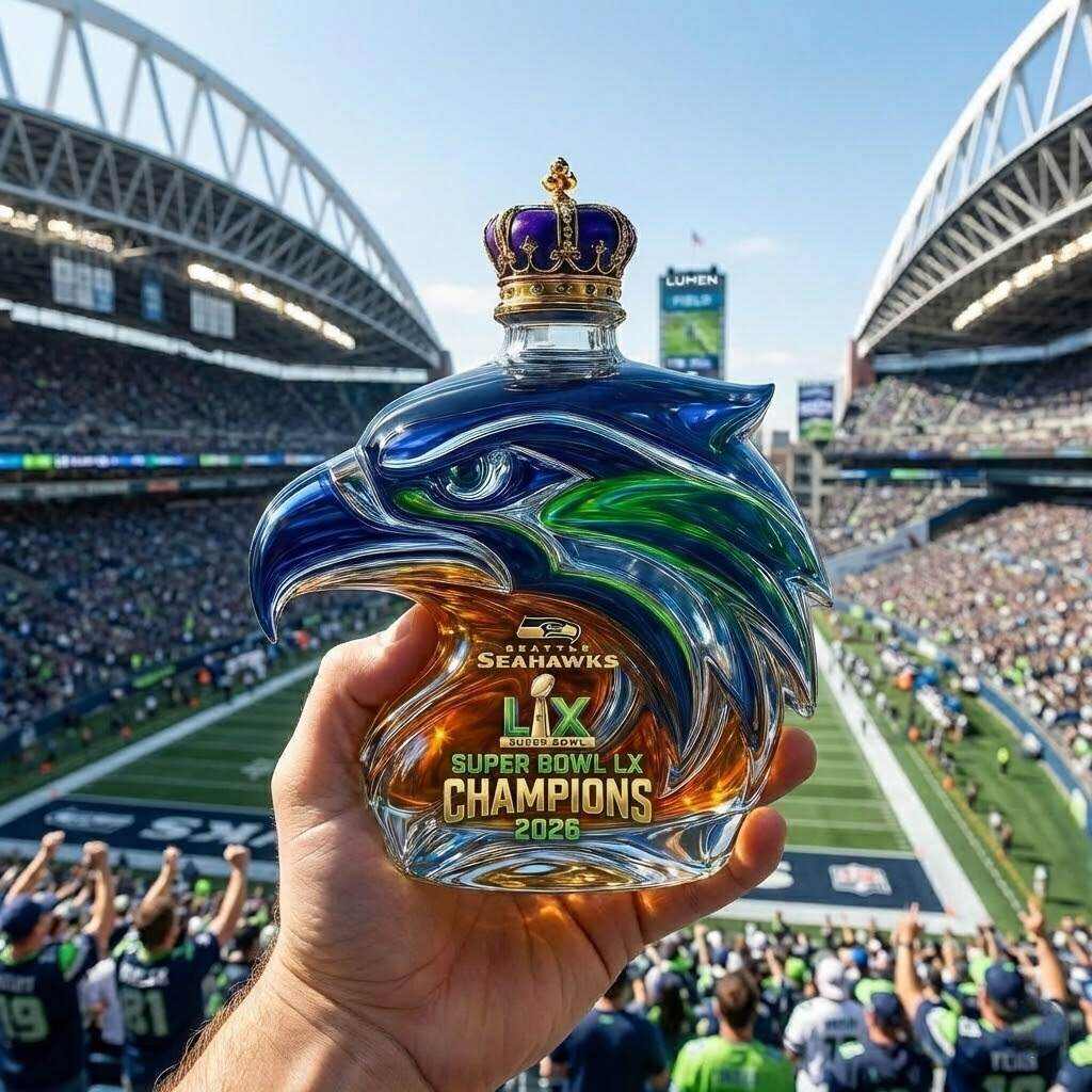Seattle Seahawks Super Bowl LX Champions Commemorative Whiskey Bottle