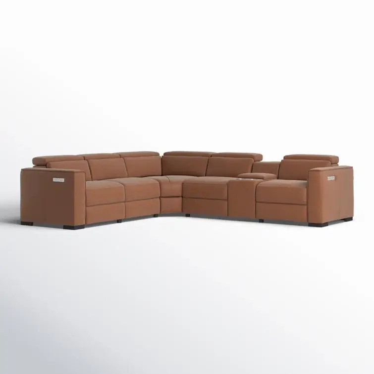 Graddy 6 - Piece Leather Power Reclining Sectional