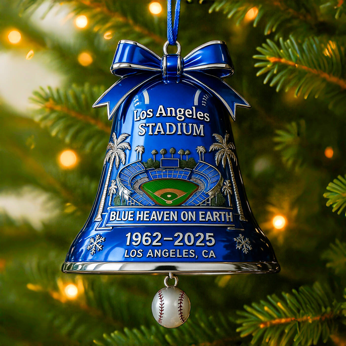 Los Angeles 63rd Anniversary Stadium Bell Ornament