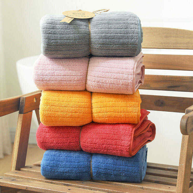 Soft Pure Color Bath Towel (2PCS)