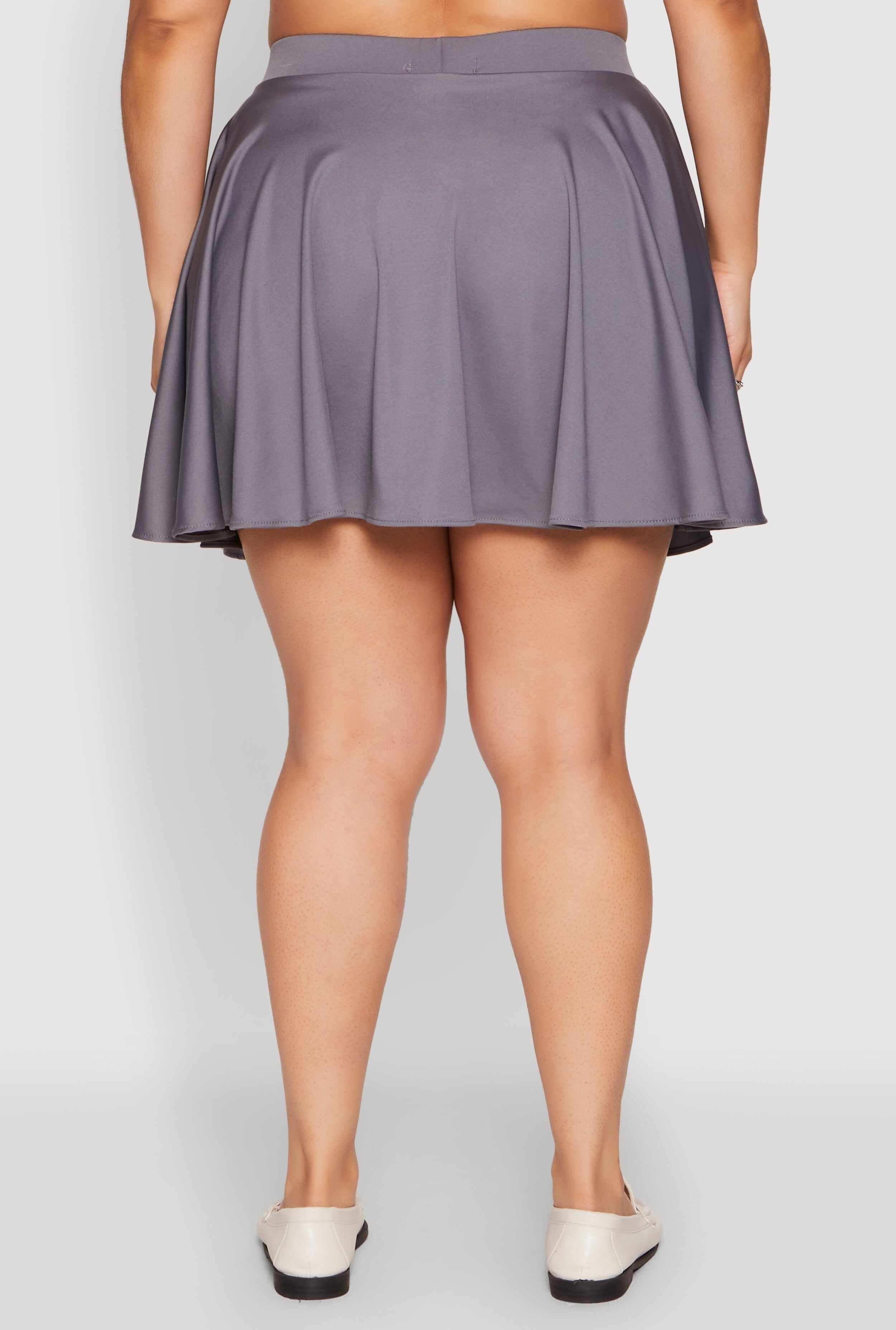 Plus Size High Waisted Circle Skort