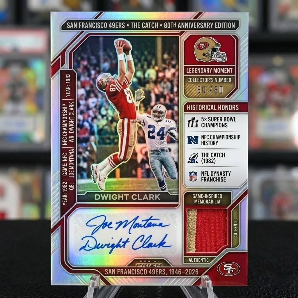 The Catch 49ers 80th Anniversary Dual Auto Patch Prizm Card