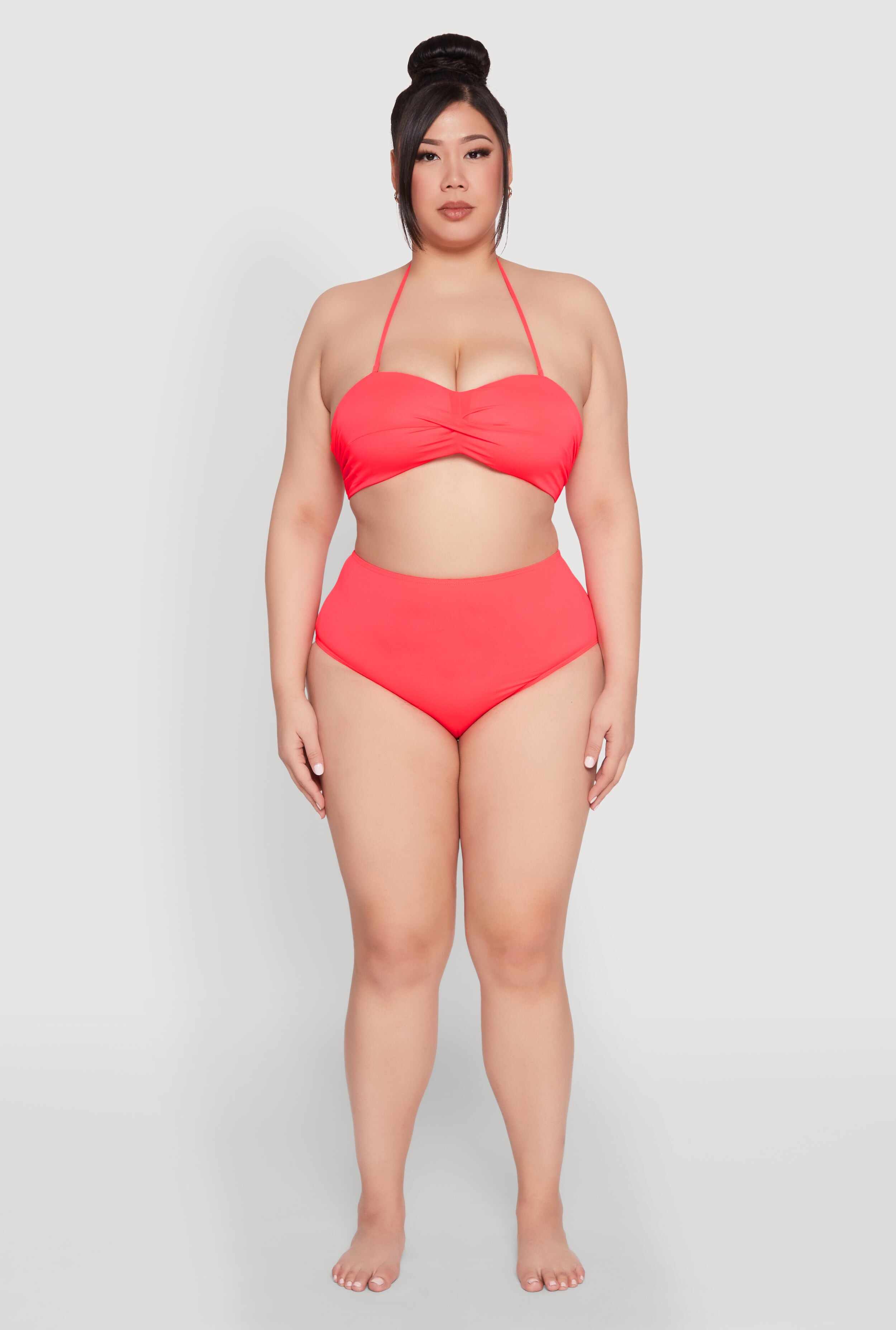 Plus Size High Waist Swim Bikini Bottoms