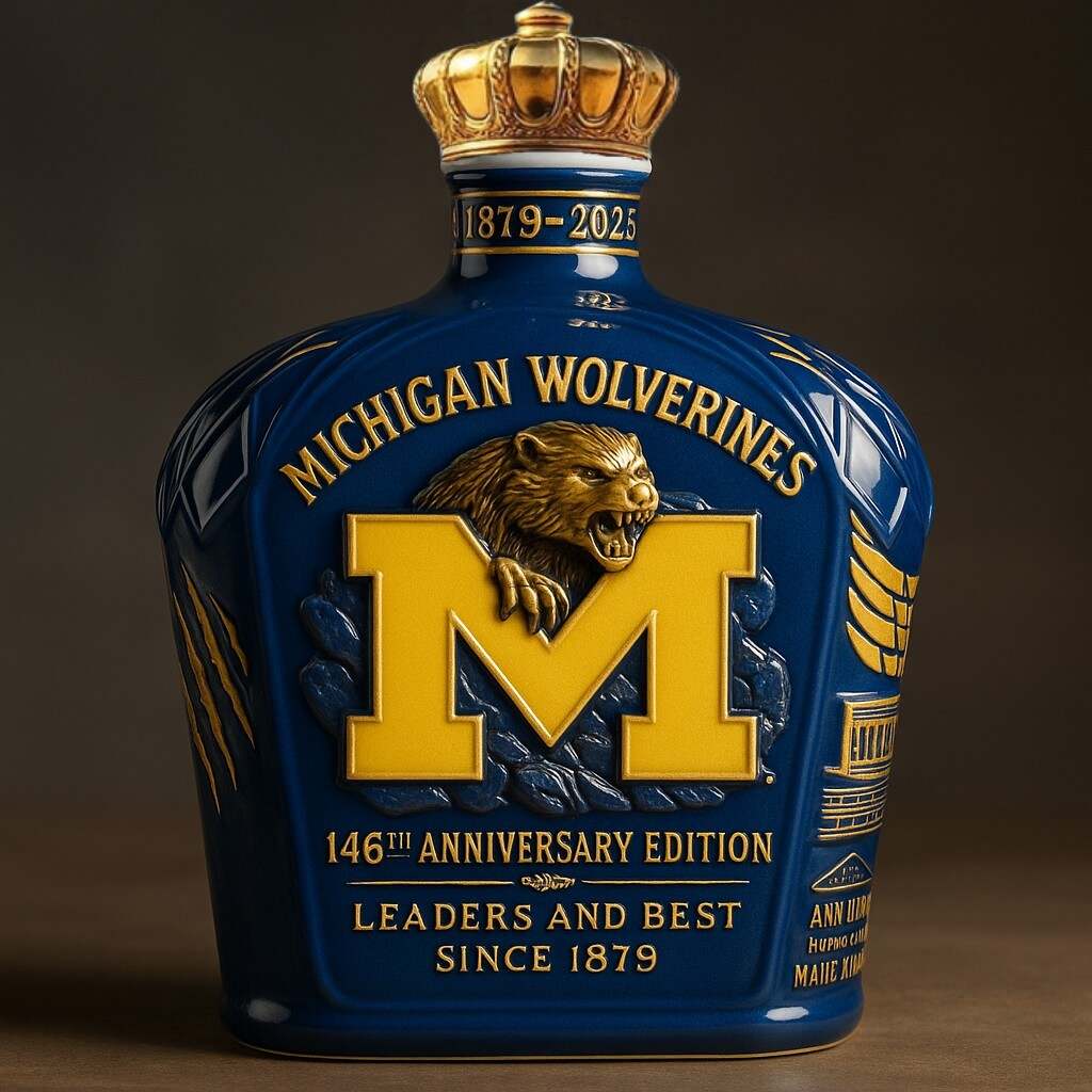Michigan Wolverines 146th Anniversary Whiskey Bottle