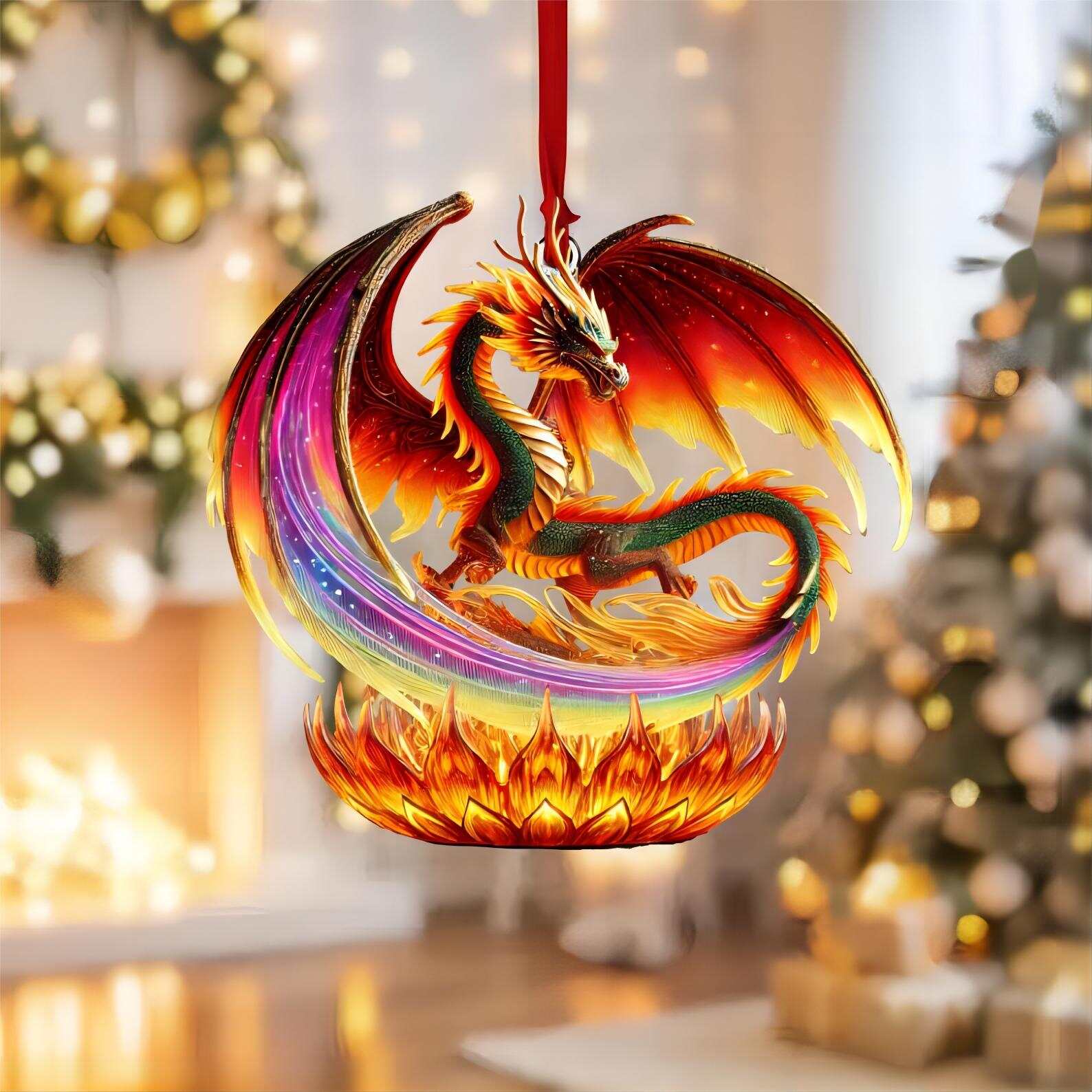 Mystic Aurora Dragon Ornaments
