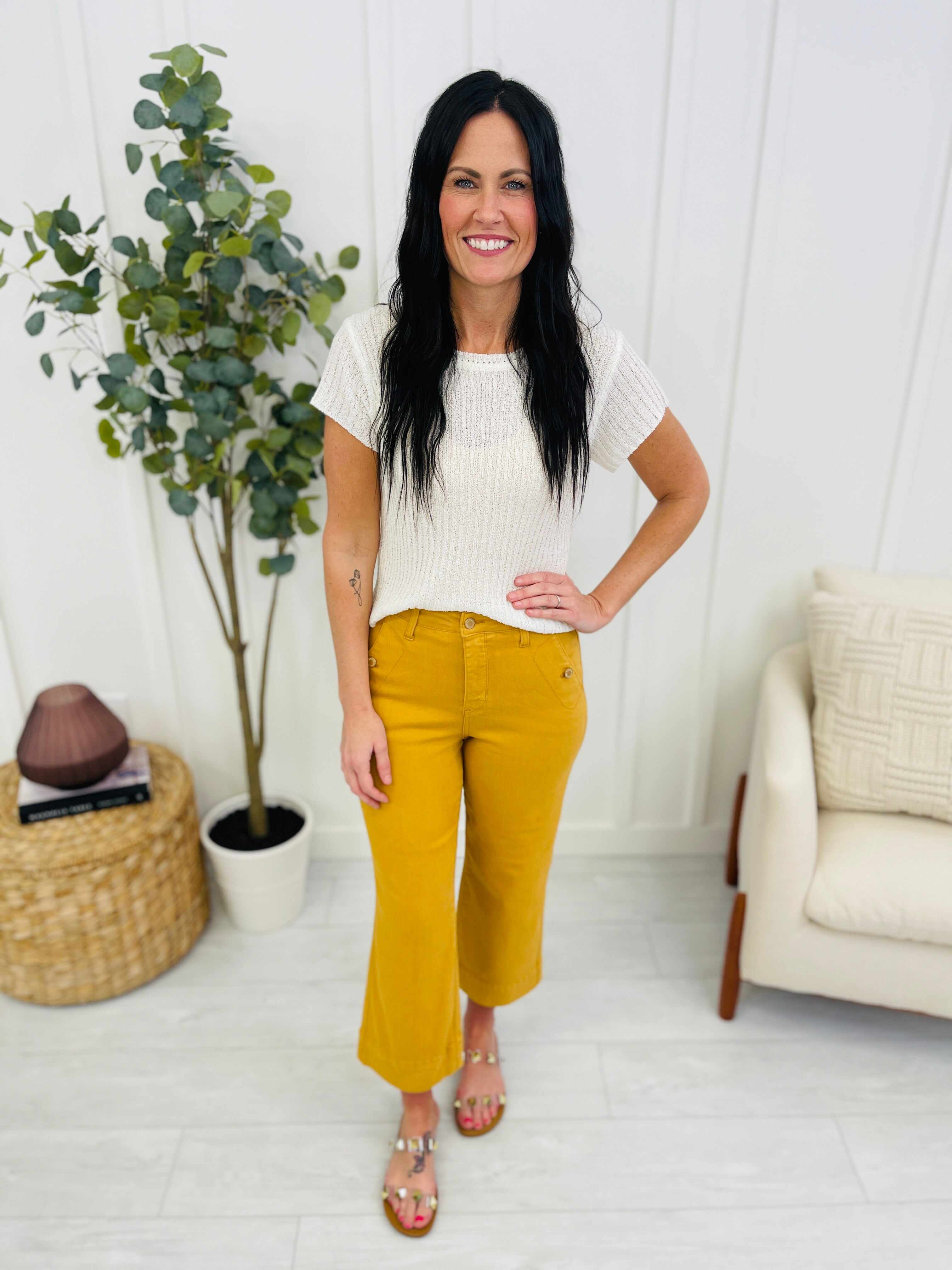 REG/CURVY You Are My Sunshine Cropped Wide Leg Jeans