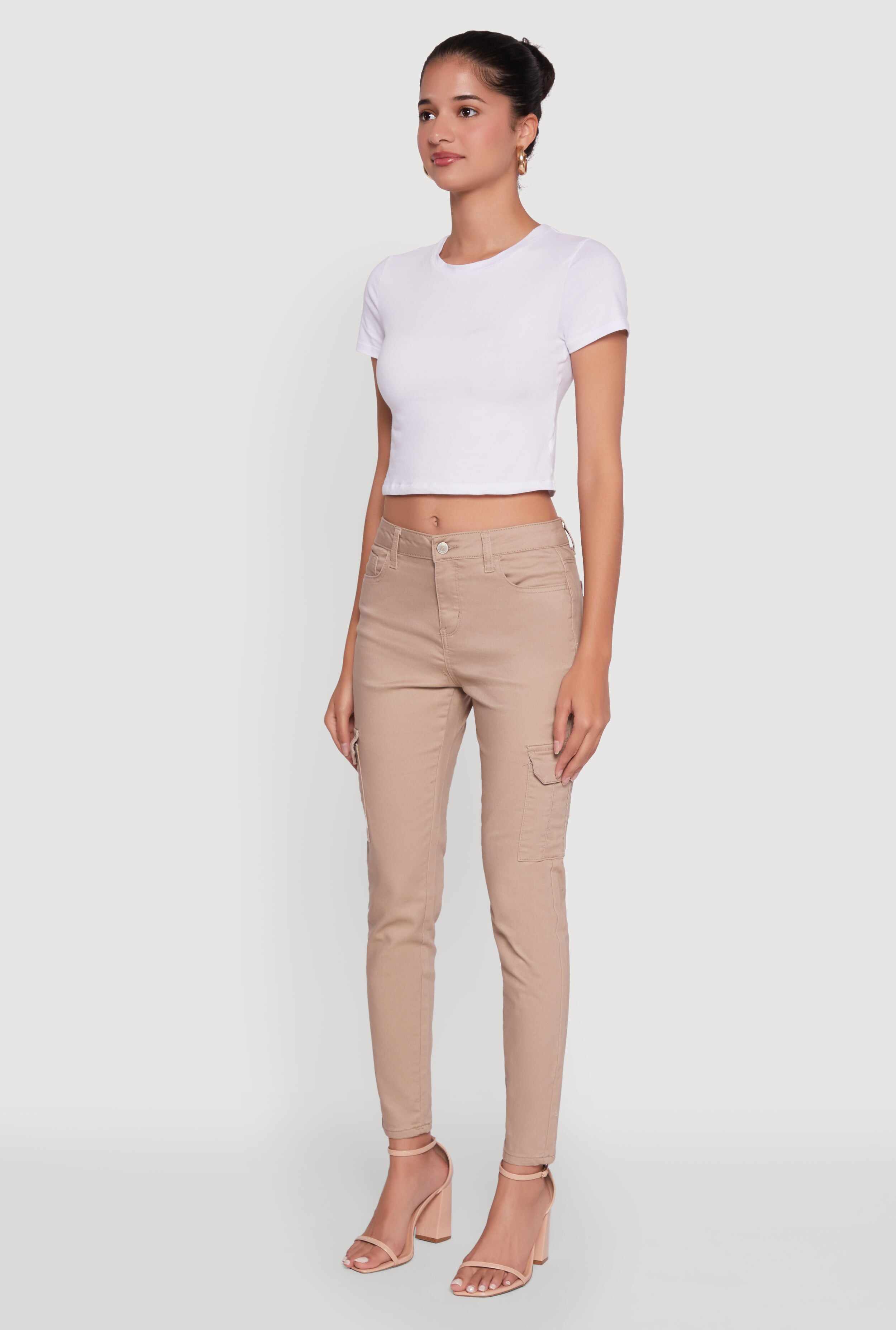WAX Solid Twill Skinny Cargo Pants