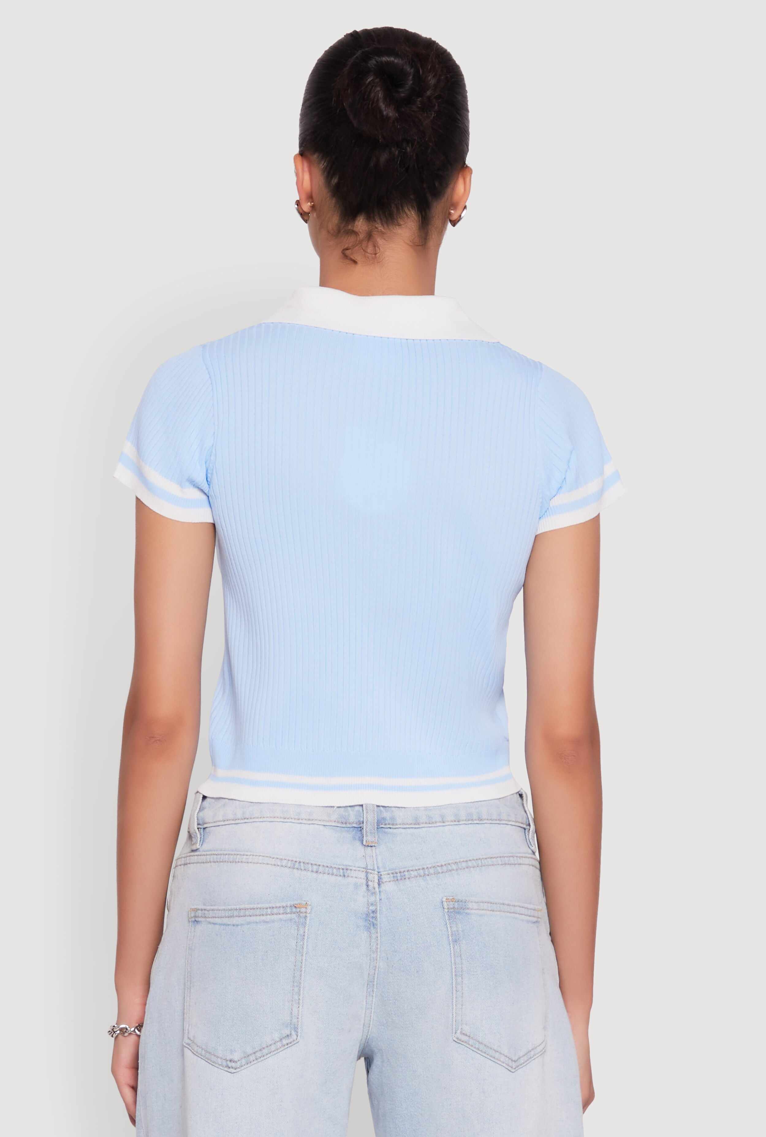 Angel Graphic Varsity Stripe Polo Shirt