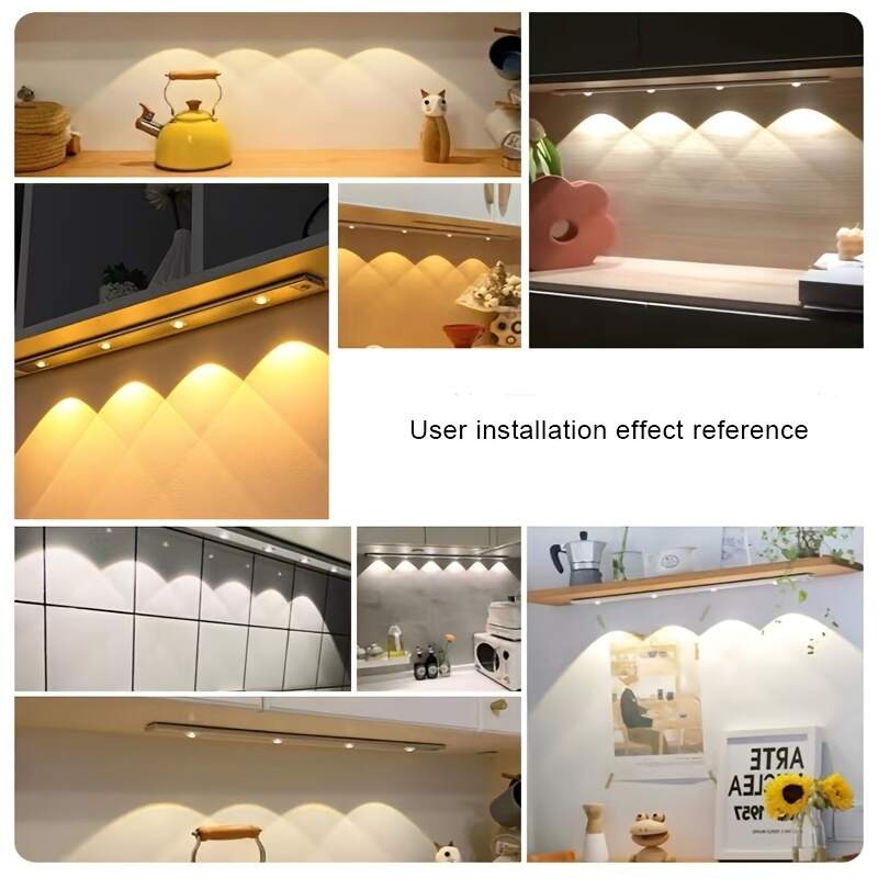 1pc Ultra-thin LED Human Body Sensor Light Rechargeable Cabinet Light Strip