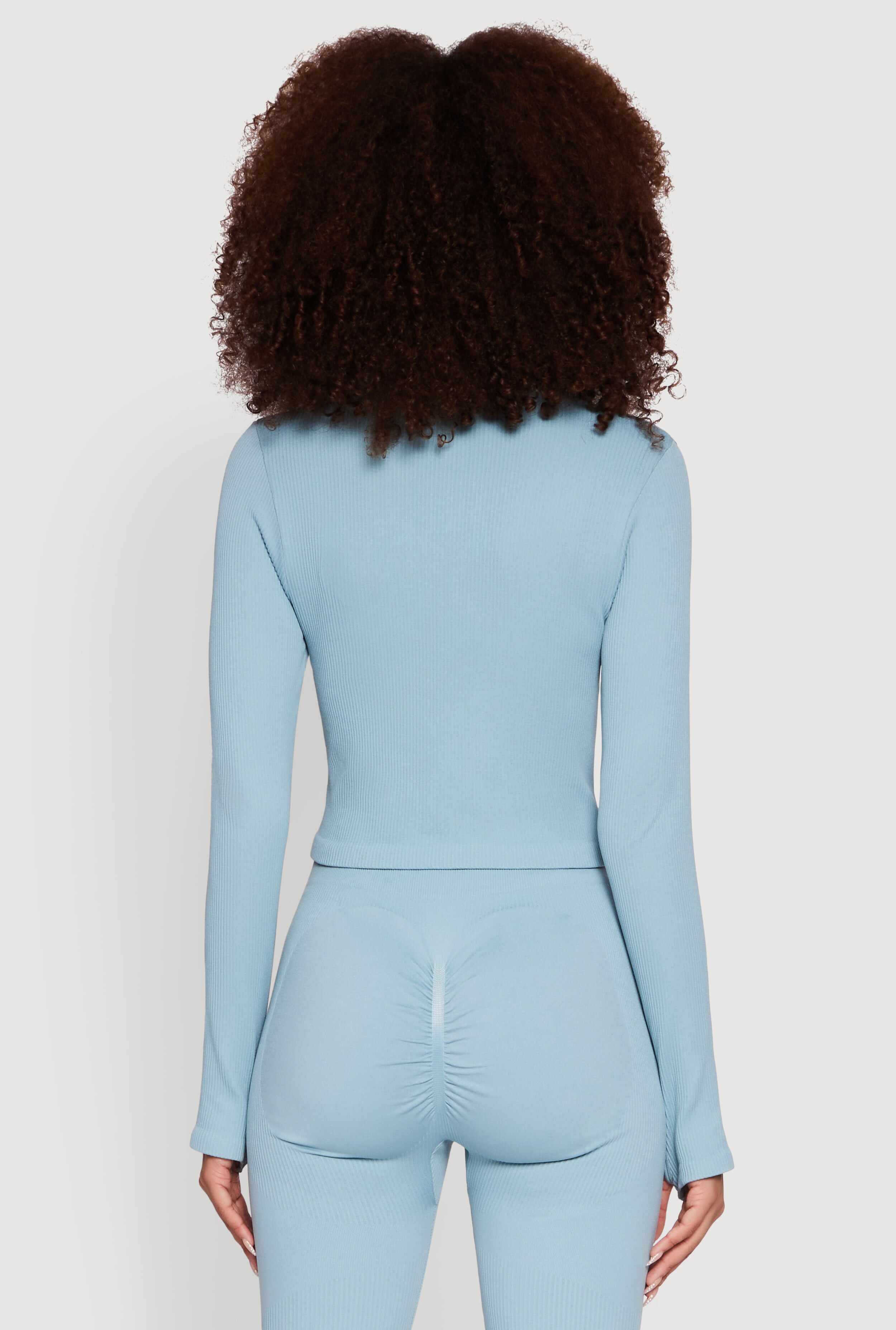 Seamless Ribbed Knit Bustier Detail Cropped Track Jacket