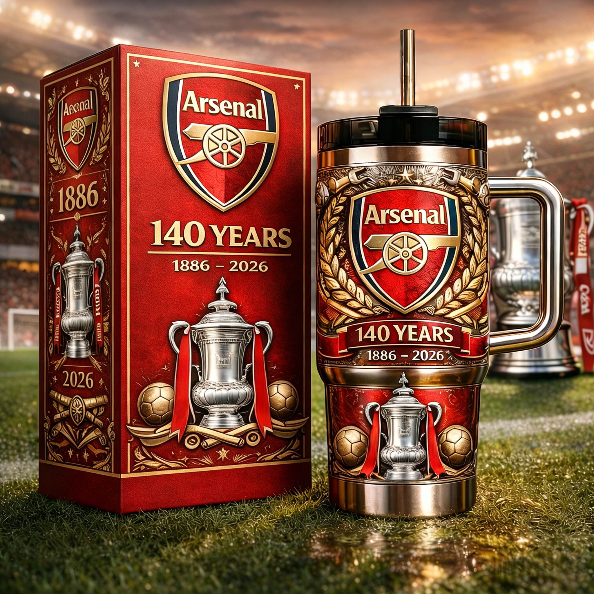 Arsenal Football Club 140th Anniversary Collector Tumbler