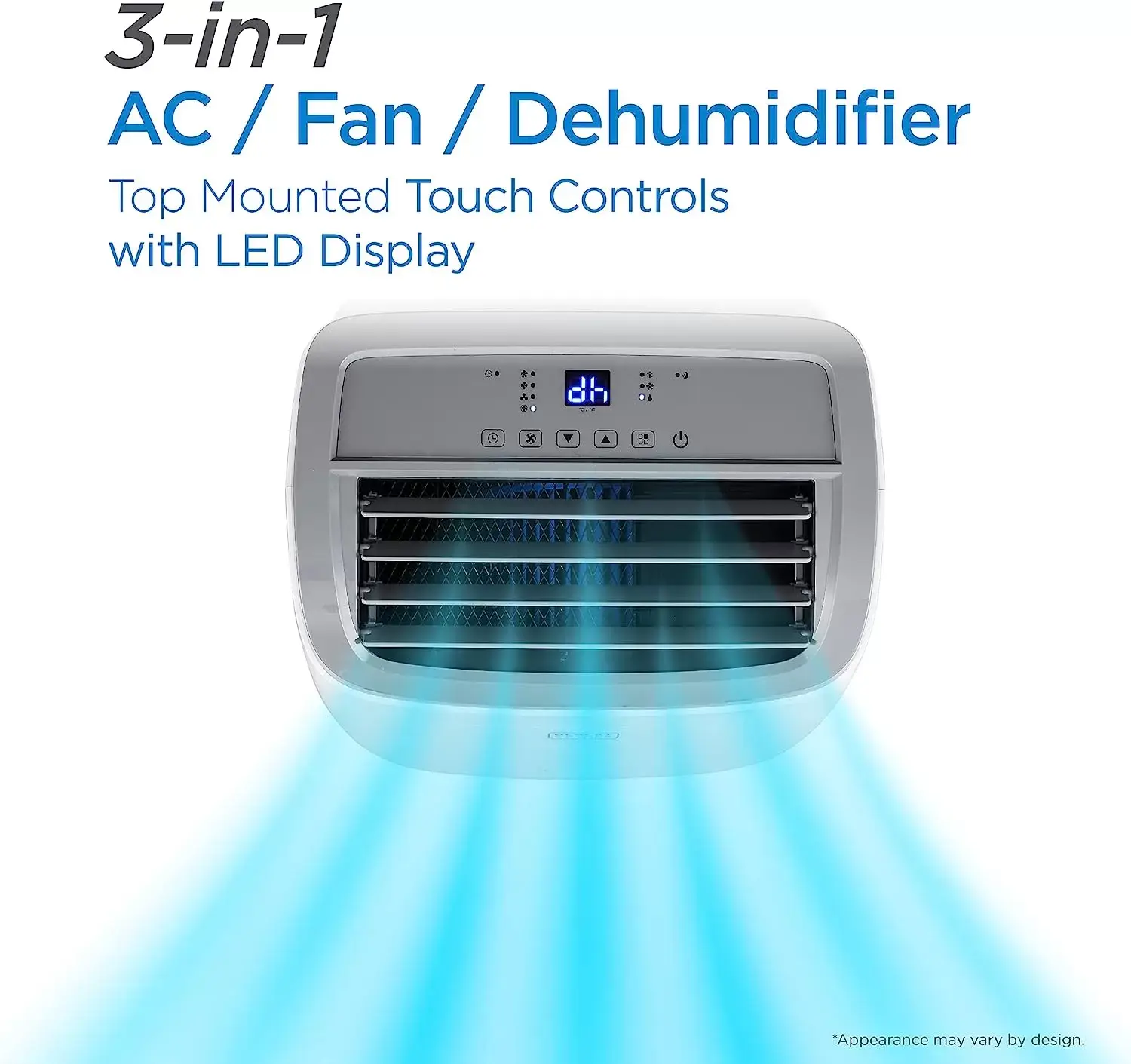 BLACK+DECKER 8,000 BTU Portable Air Conditioner up to 350 Sq. with Remote Control, White