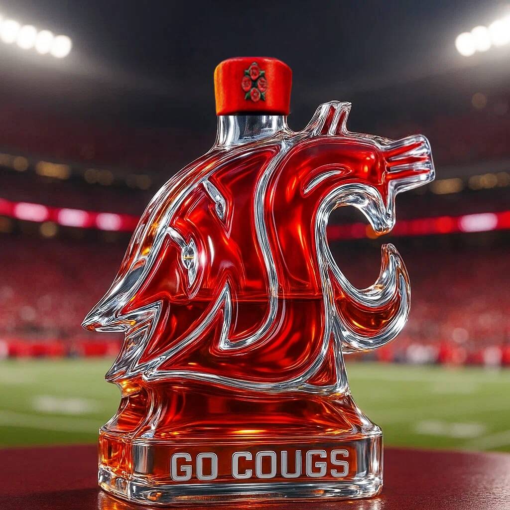 Washington State Cougars Whiskey Bottle
