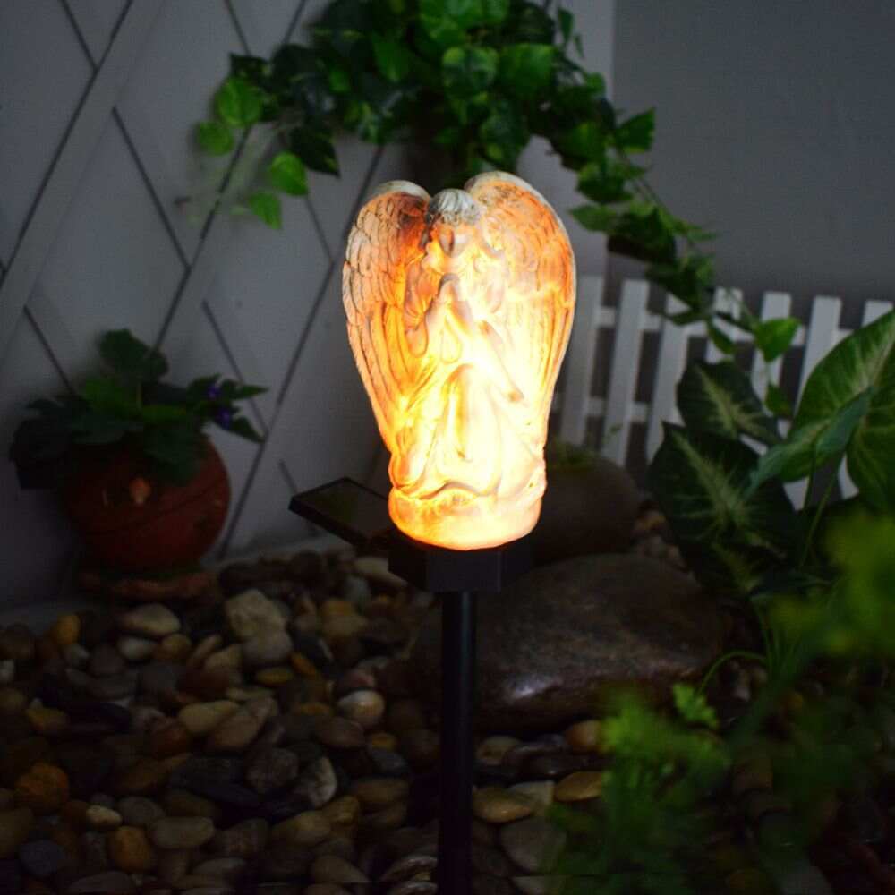 1pc Solar Floor Light, Waterproof Garden Ground Plug Light, Angel LED Floor Lamp, For Garden Landscape Lawn & Outdoor Decoration
