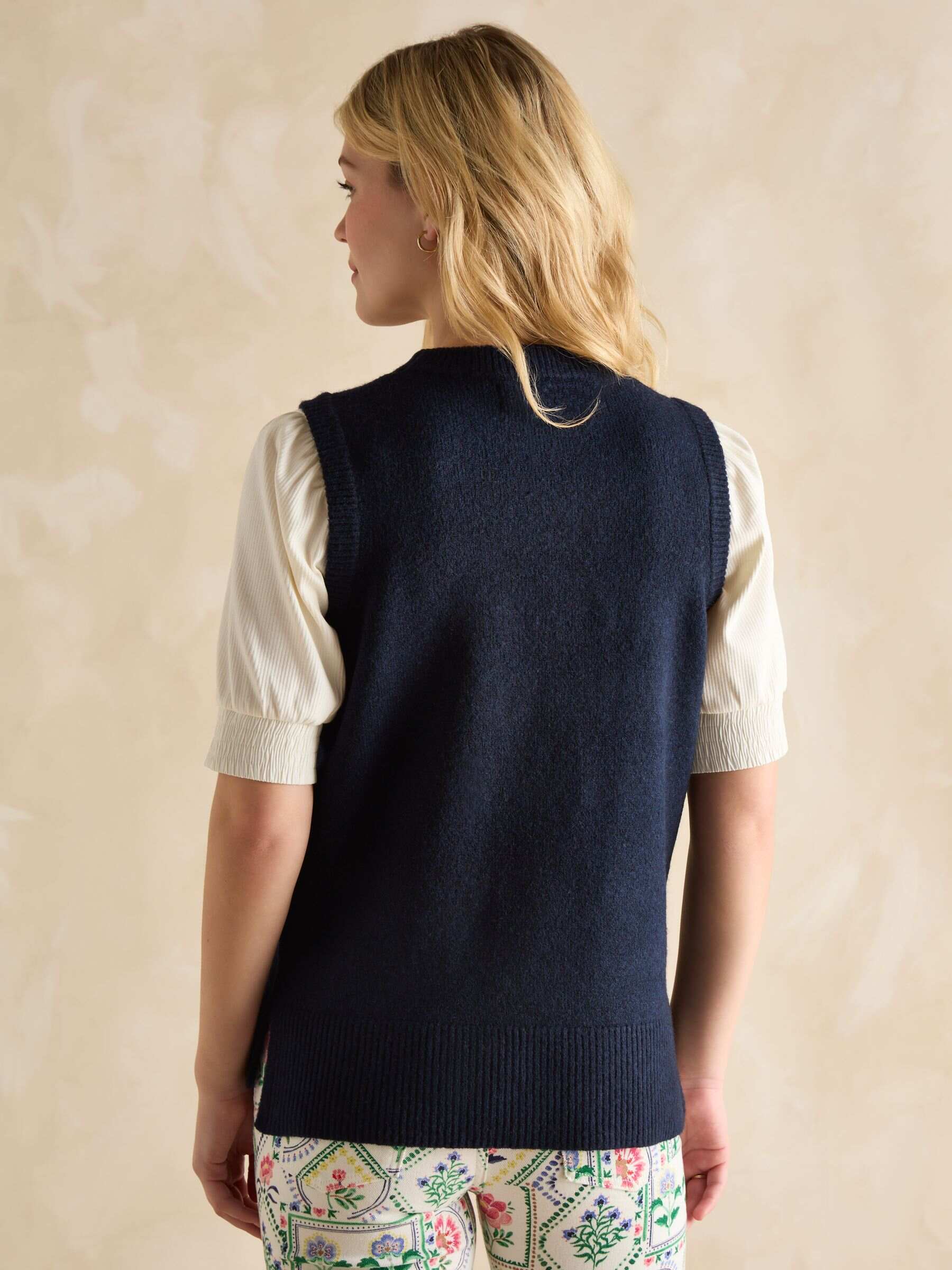Holly Navy Blue Knitted Vest
