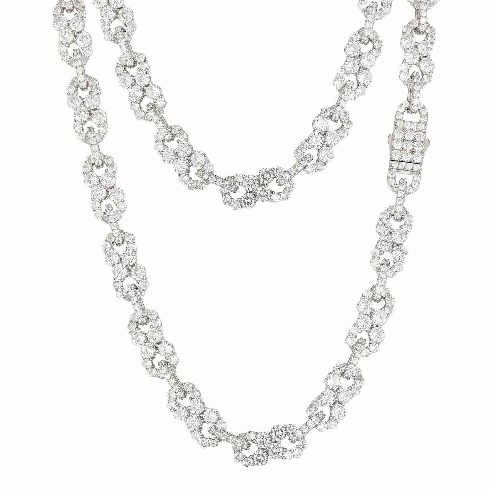 Test10mm S925 1 Row Moissanite Infinity Cuban Link Chain