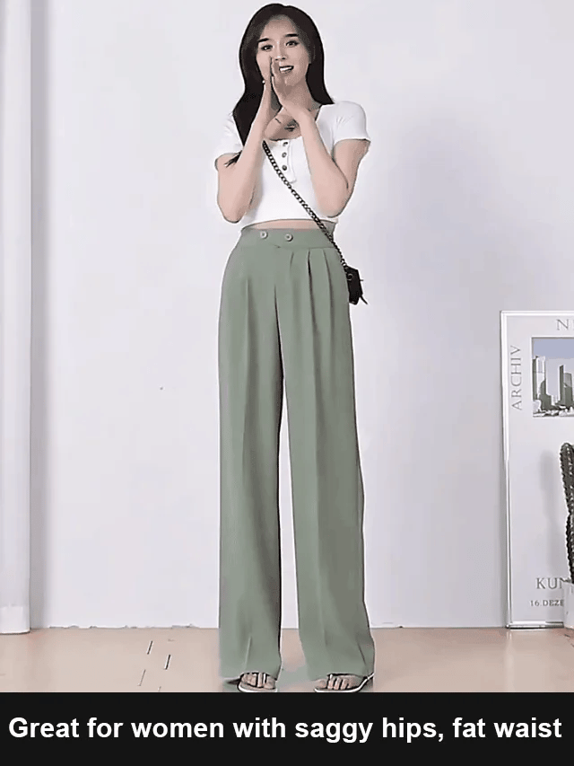 🔥2025 New Figure-flattering versatile high-waisted wide leg trousers
