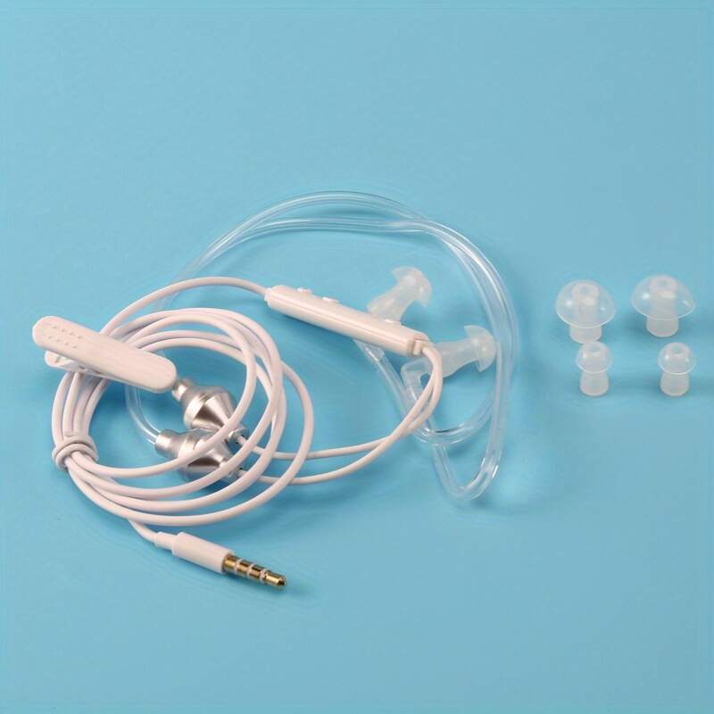 Anti Radiation Binaural Earphones Stereo Headphones with Microphone Universal 3.5mm Noise Cancelling Air Tube Acoustic Earbuds