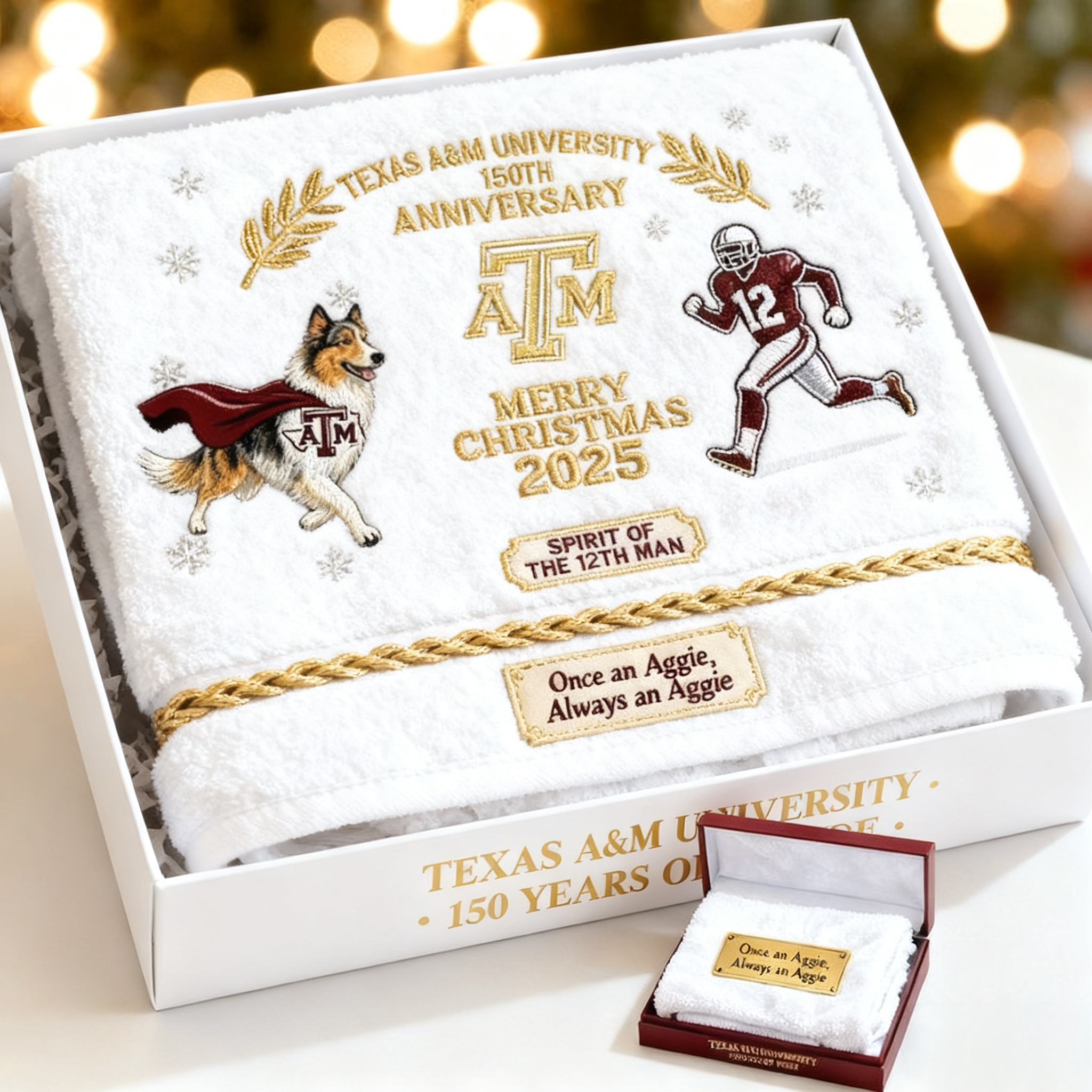 Texas A&M University 150th Anniversary Christmas Towel Set 2025