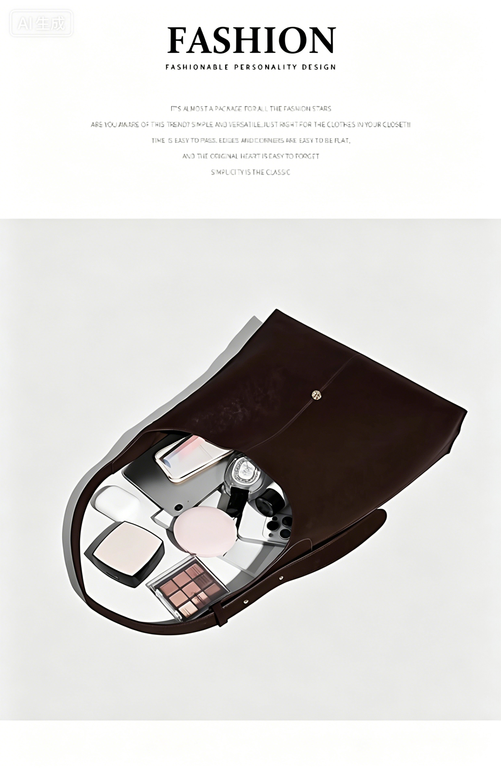 Fashionable women handbag with classic design