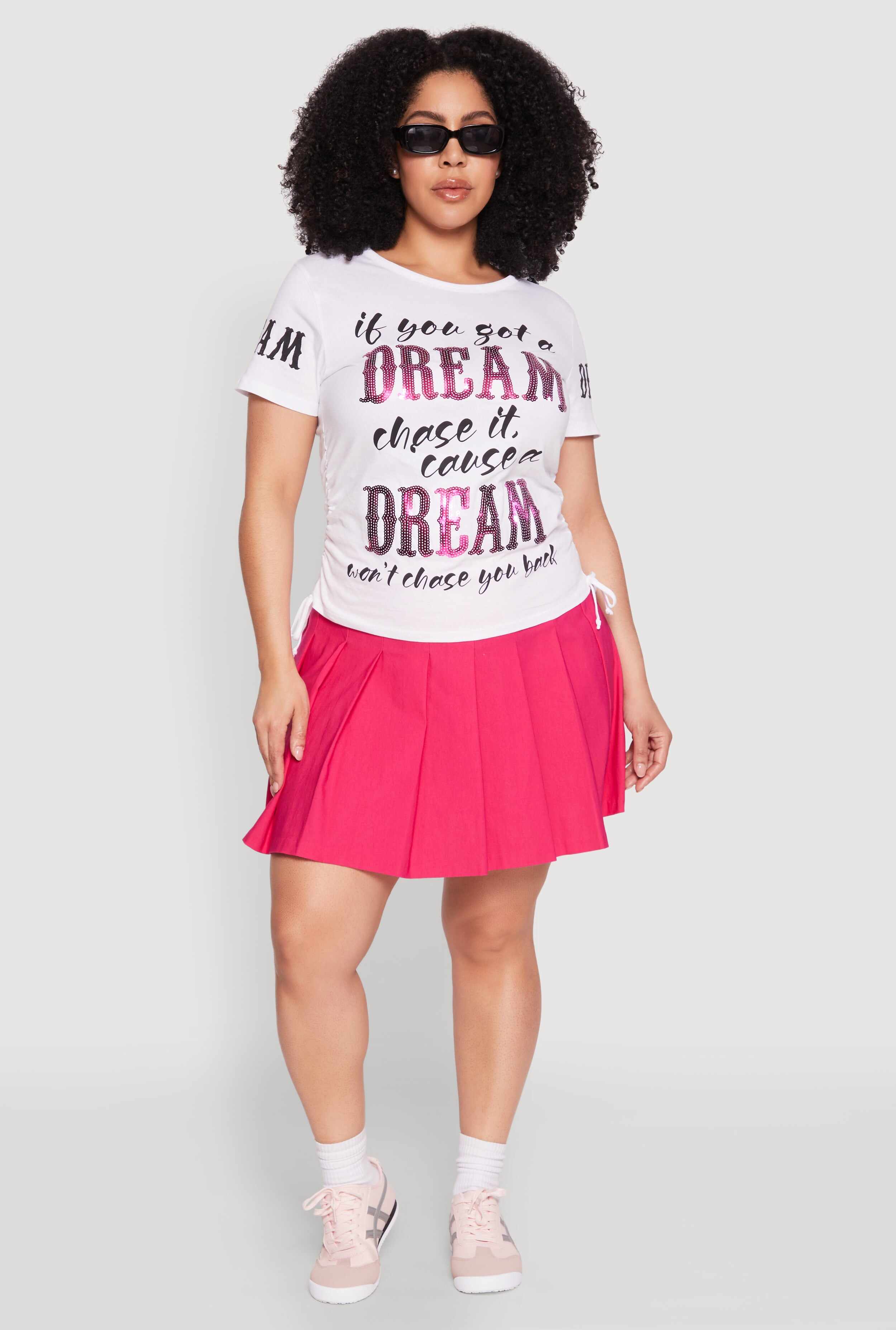 Plus Size Dream Sequin Graphic Top