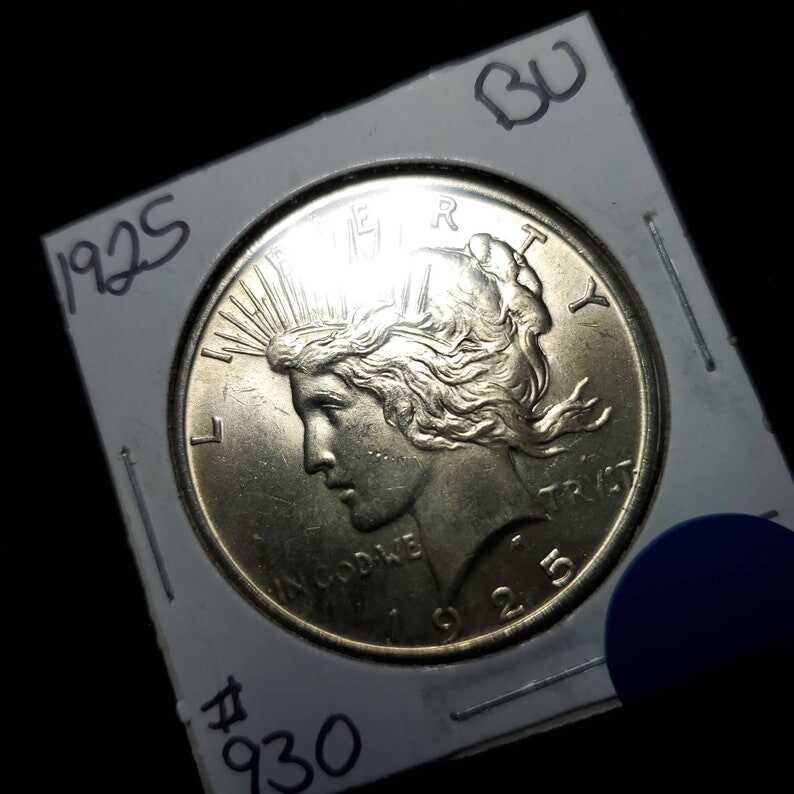 1925  Silver Peace Dollar AU/ BU   -  Lot#930