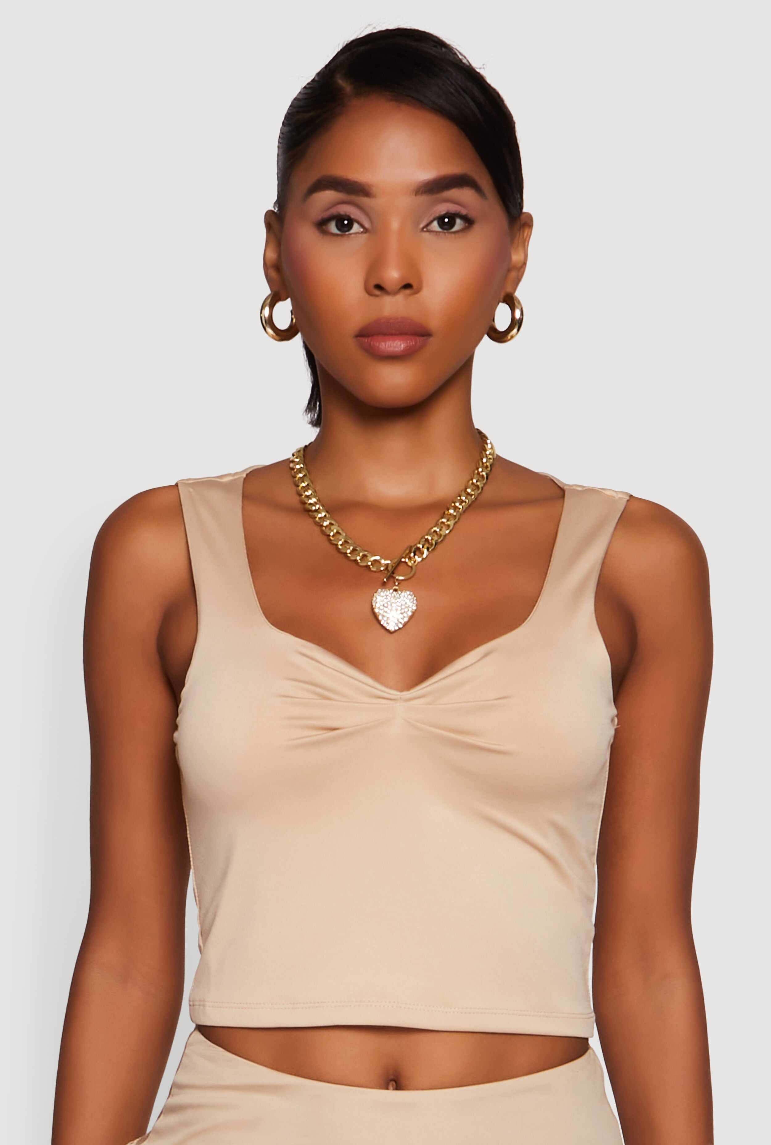Iris Sweetheart Cropped Tank Top