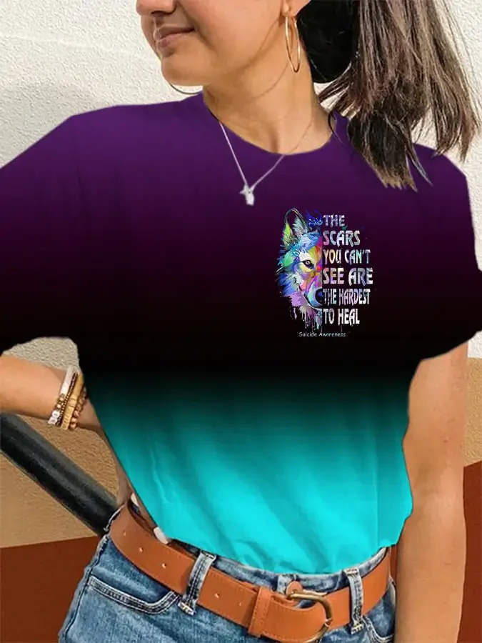 Women'S The Scars You Can'T See Are The Hardest To Heal Suicide Prevention Awareness T-Shirt