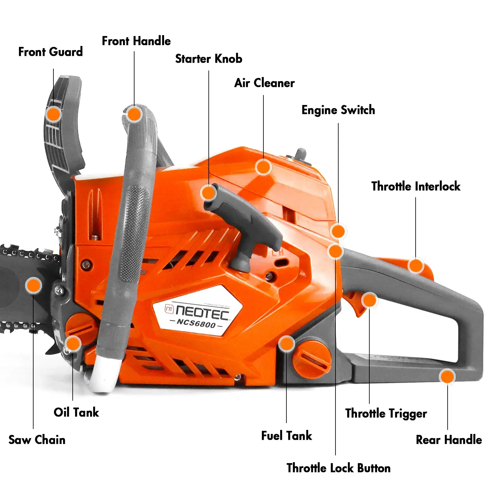 68CC Gas Chainsaw - 22 & 24 Inch Power Tool