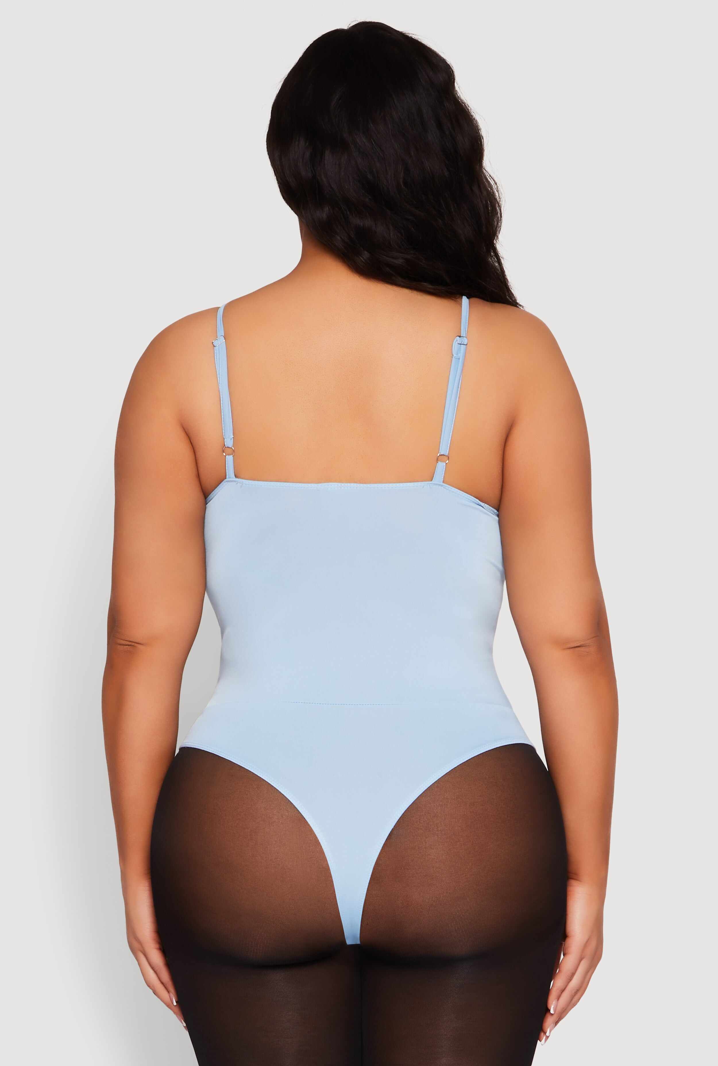 Plus Size Rhinestone Ruched Padded Bustier Bodysuit
