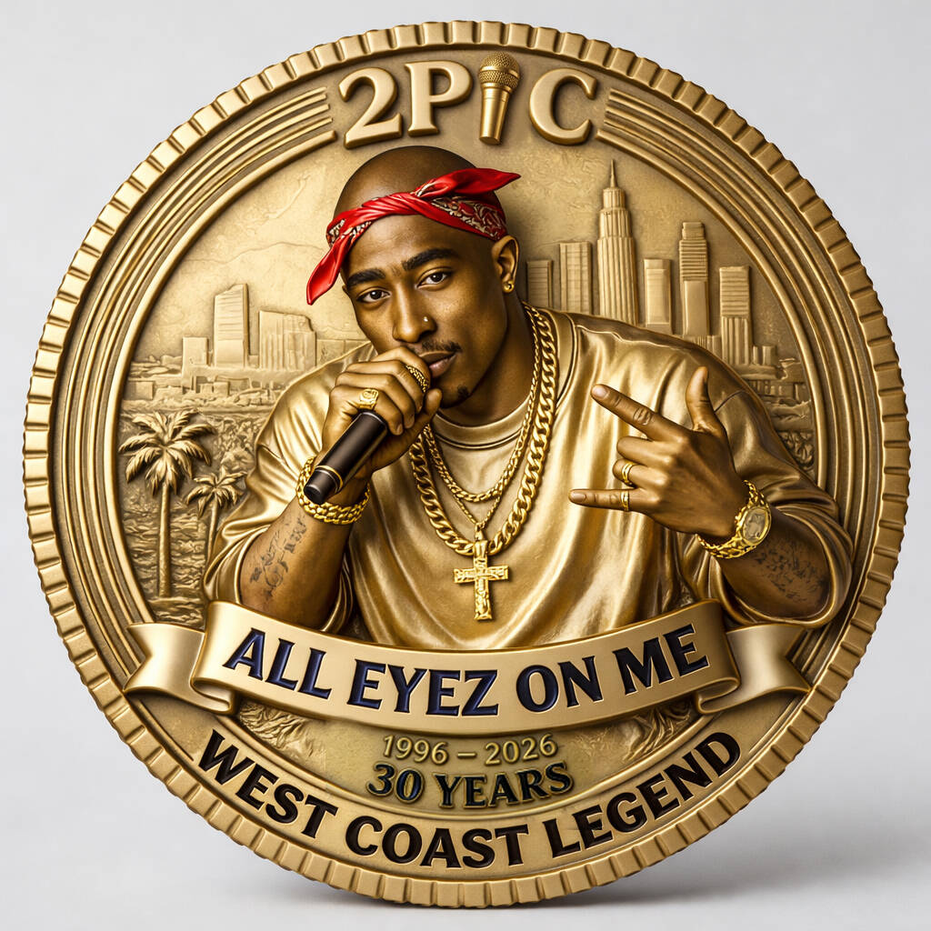 2Pac All Eyez on Me 30th Anniversary Commemorative Coin