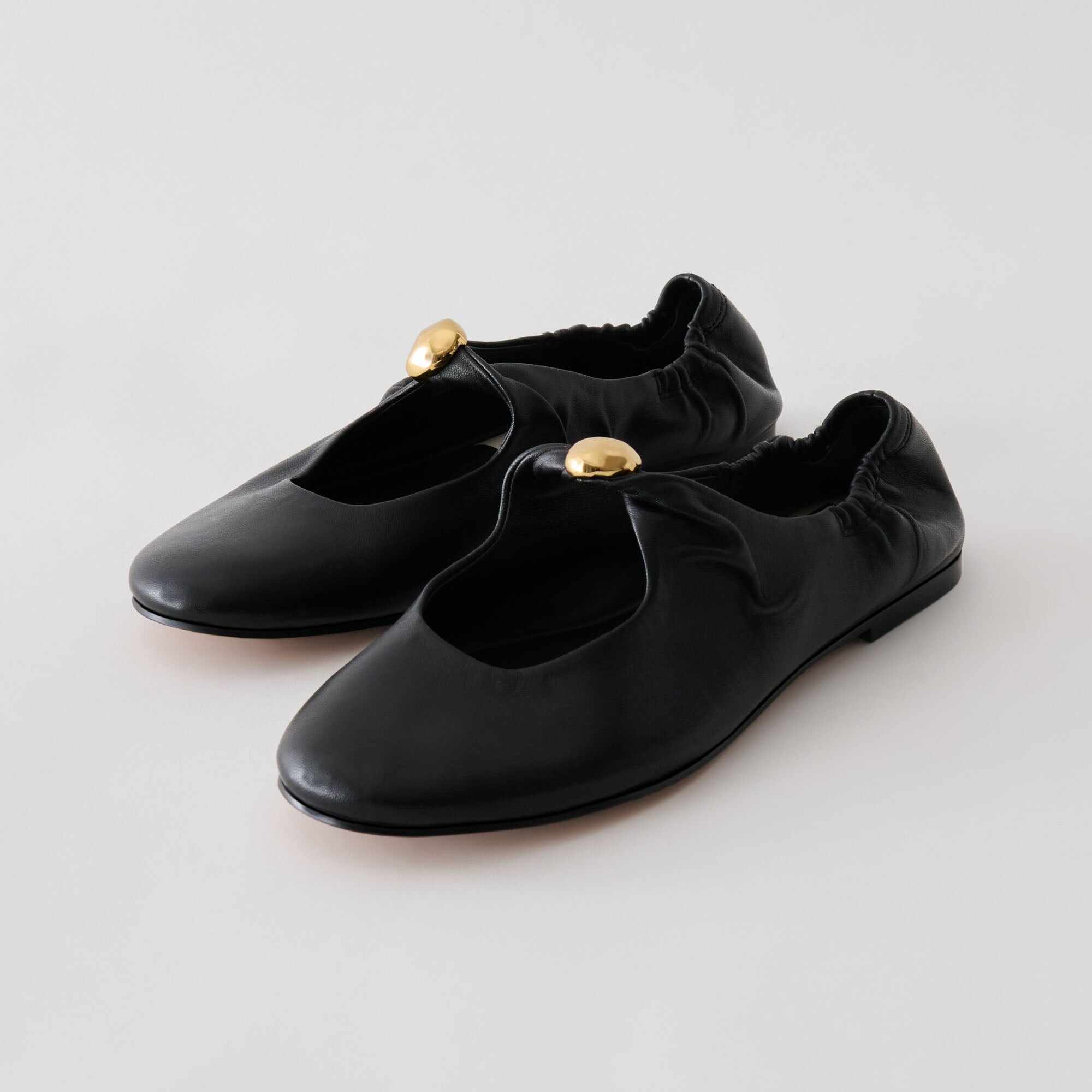 CORNEL FLATS BLACK LEATHER