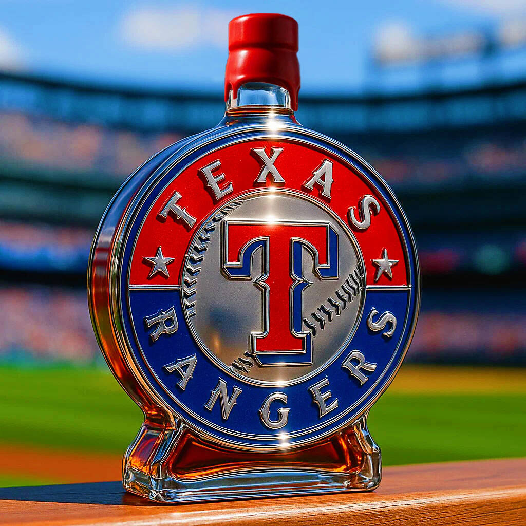 Texas Rangers Whiskey Bottle