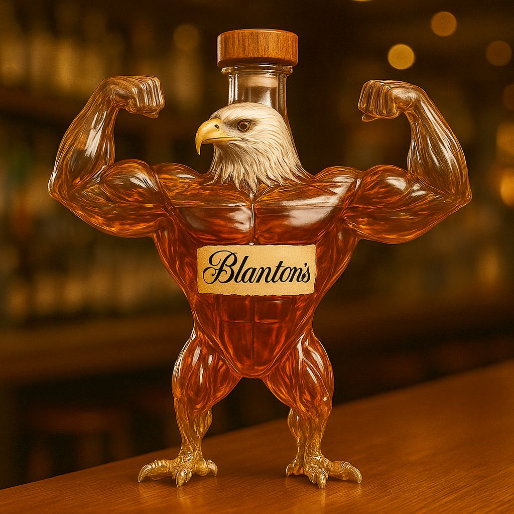 Bodybuilding Bald Eagle Whisky bottle