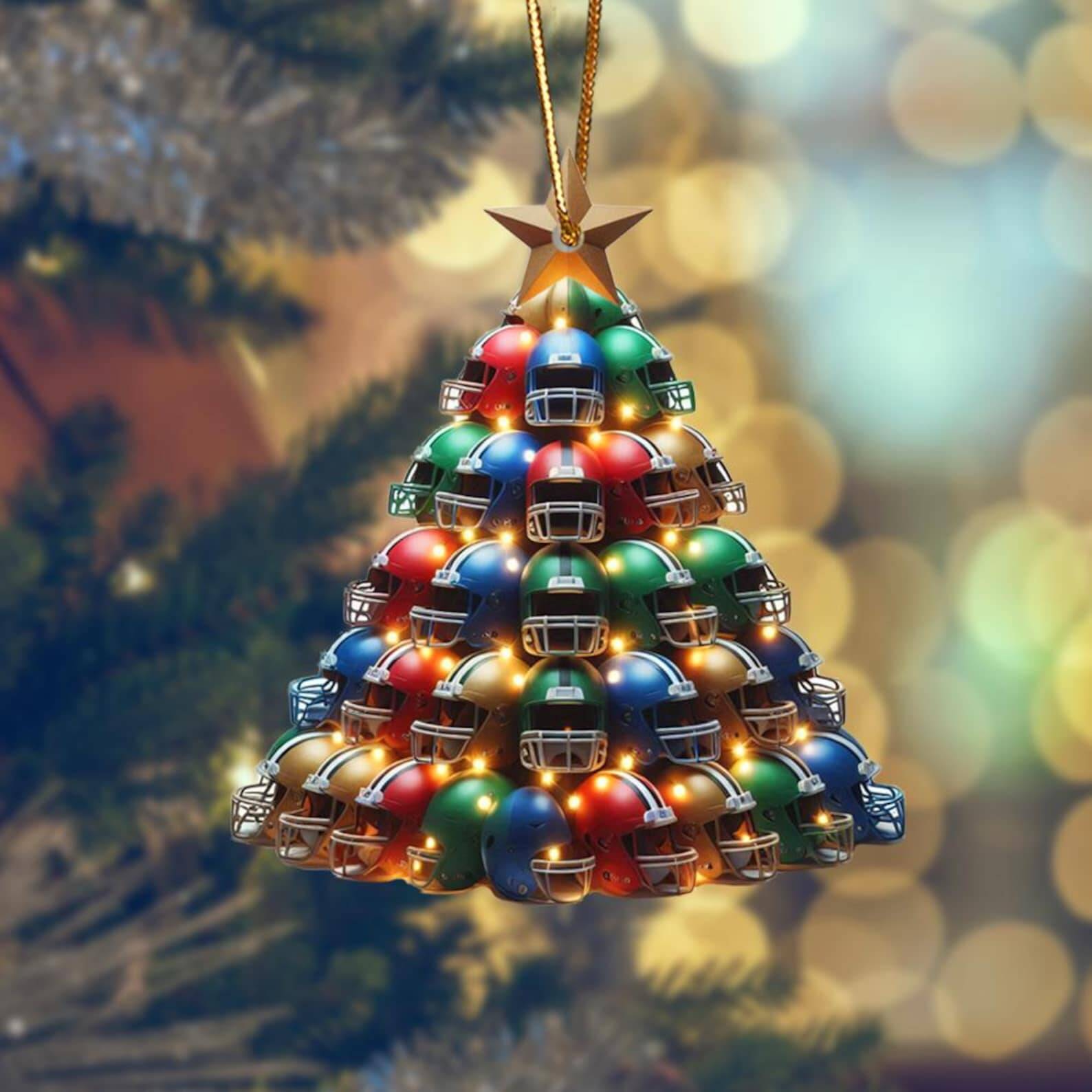 Football Helmet Christmas Tree Ornaments