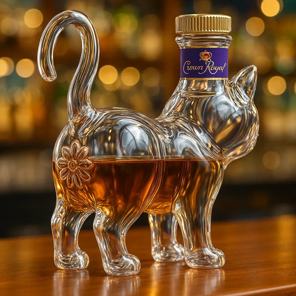 Funny Cat-Bottom Whisky Bottle