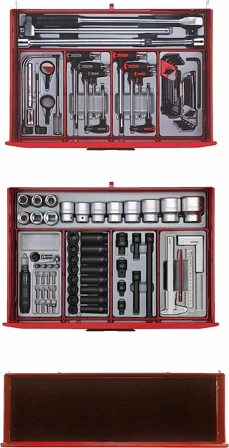 Tools 1001 Piece Mega Master Mixed Hand Tool Kit + 3 Toolbox Storage Cases - TCMM1001N, Silver